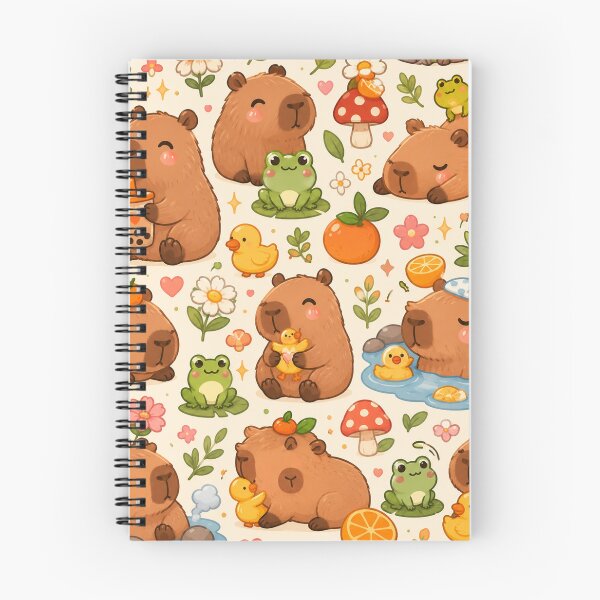 Item preview, Cute Capybara & Orange Pattern | Kawaii Capybara Hot Spring Seamless Design designed and sold by RJACreative.