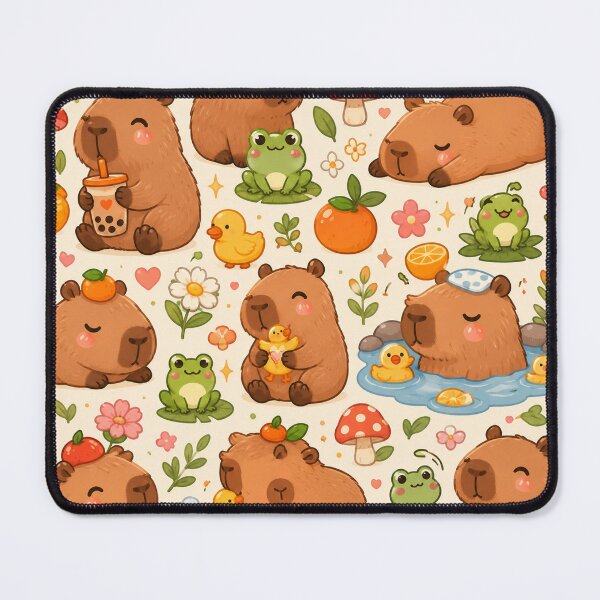 Item preview, Cute Capybara & Orange Pattern | Kawaii Capybara Hot Spring Seamless Design designed and sold by RJACreative.