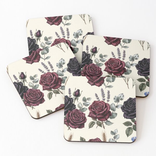 Item preview, Dark Gothic Floral Pattern - Black Rose Burgundy Dark Academia Aesthetic designed and sold by CMBHDesigns.