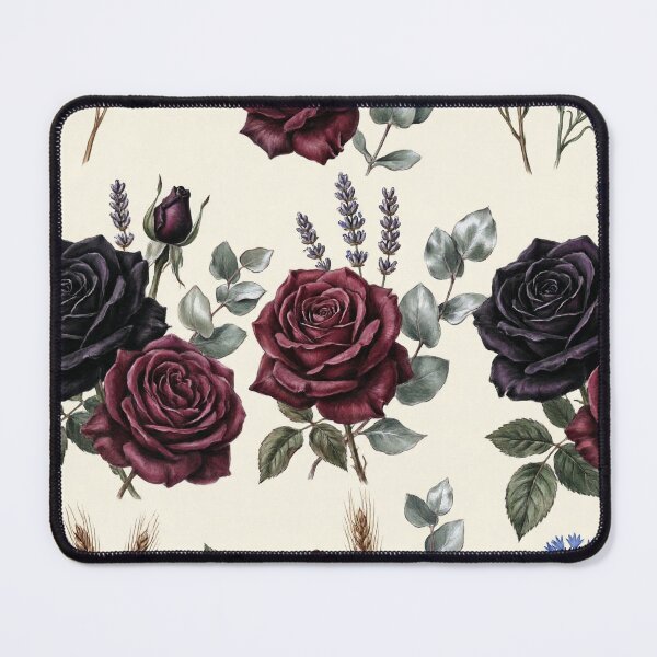 Item preview, Dark Gothic Floral Pattern - Black Rose Burgundy Dark Academia Aesthetic designed and sold by CMBHDesigns.