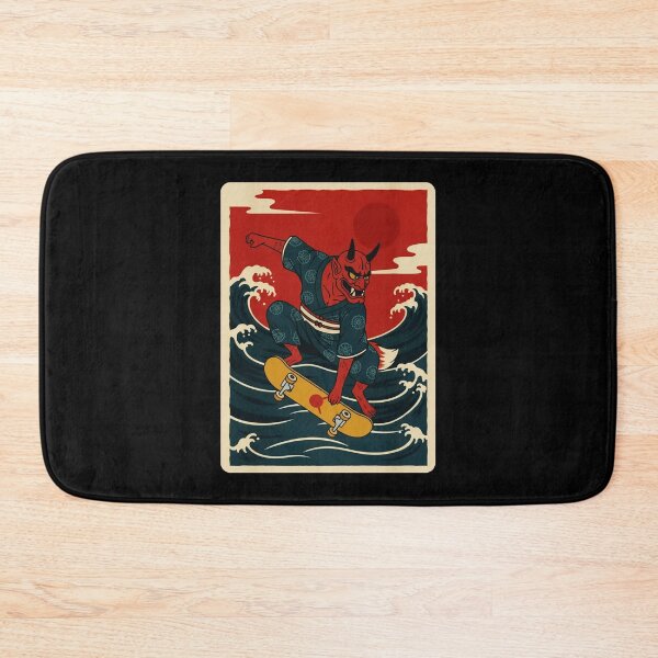 Item preview, Skateboarding Oni Riding Ocean Waves Japanese Folk designed and sold by JordynLadukeg65.