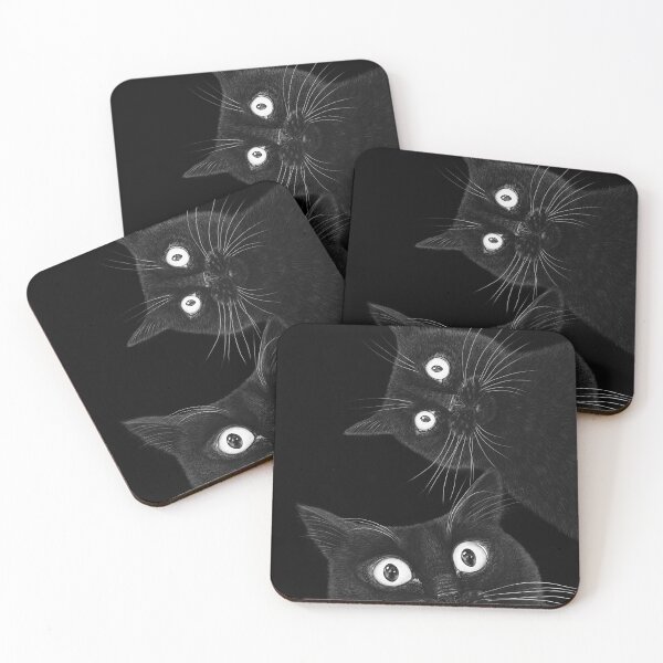 Item preview, Two black cats on black designed and sold by Valeriya Korenkova Kodamorkovkart.