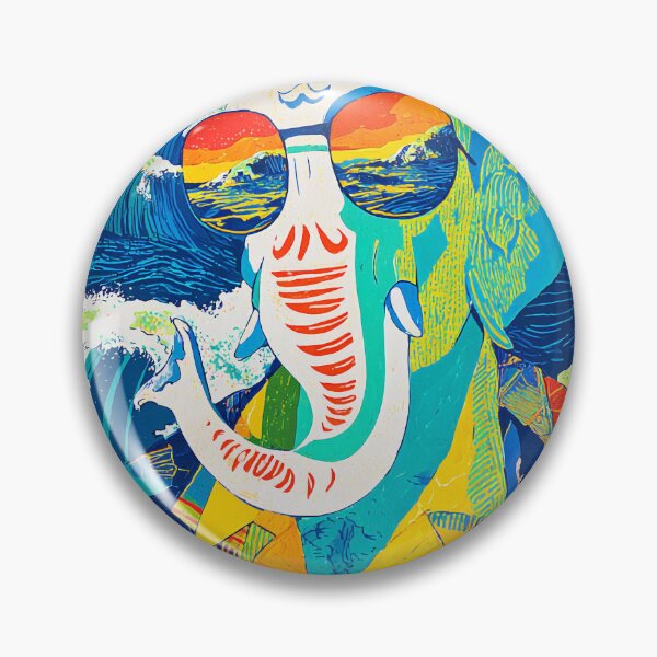 Item preview, Ganesha Ocean Vision Great Waves Psychedelic Pop Art designed and sold by PANNARUK THAILAND.