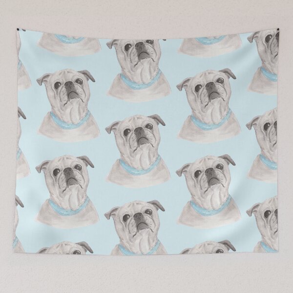 Item preview, Watercolor portrait of a pug designed and sold by San-shine-arts.