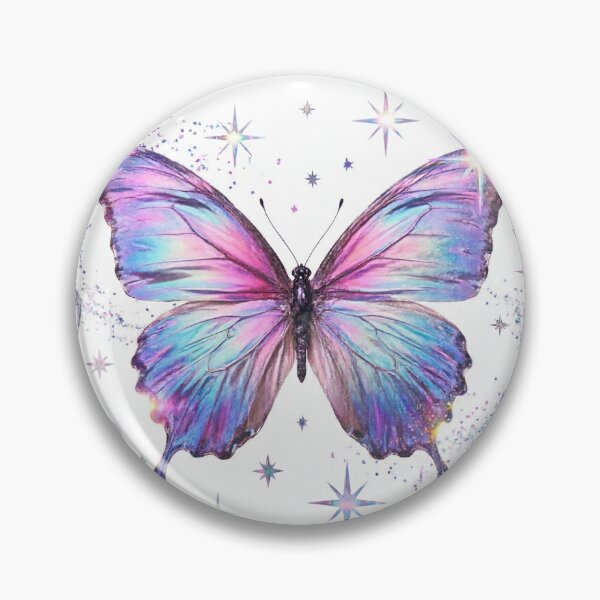 Item preview, Y2K Holographic Butterfly Pattern - Iridescent Pink Purple Aesthetic designed and sold by CMBHDesigns.
