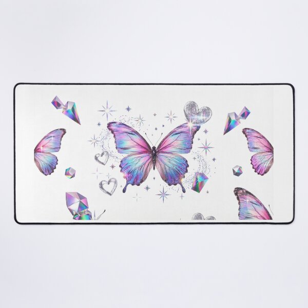Item preview, Y2K Holographic Butterfly Pattern - Iridescent Pink Purple Aesthetic designed and sold by CMBHDesigns.