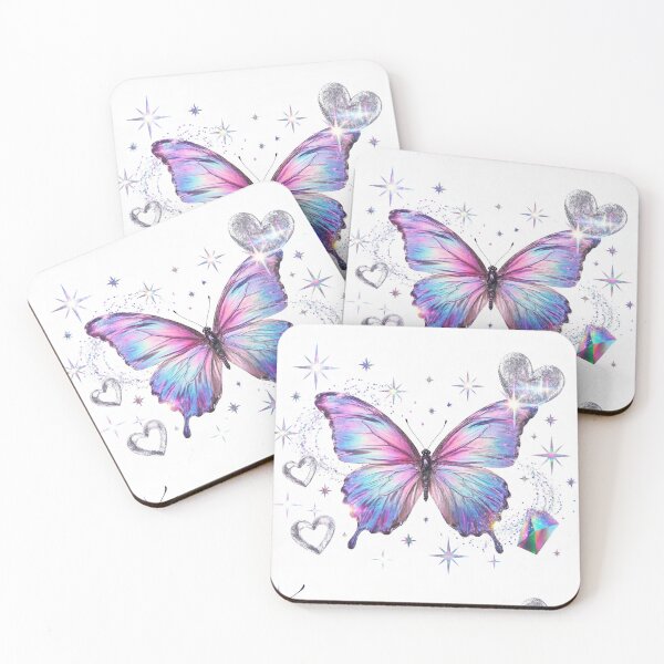 Item preview, Y2K Holographic Butterfly Pattern - Iridescent Pink Purple Aesthetic designed and sold by CMBHDesigns.