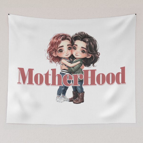 Item preview, MotherHood Sweet Watercolor Chibi Reunion Portrait designed and sold by ArtisticDesignsbyLinda.