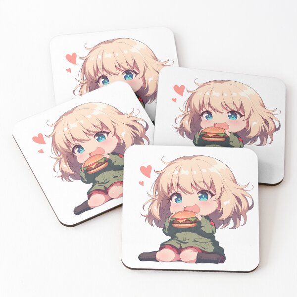 Item preview, Katyusha Girls und Panzer Chibi Burger Heart Eyes Energy designed and sold by earlobejerk.