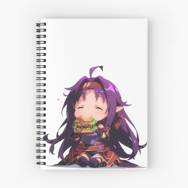 Item preview, Yuuki Sword Art Online Chibi Kawaii Burger Anime Girl Joyful Vibrant Spirit designed and sold by earlobejerk.