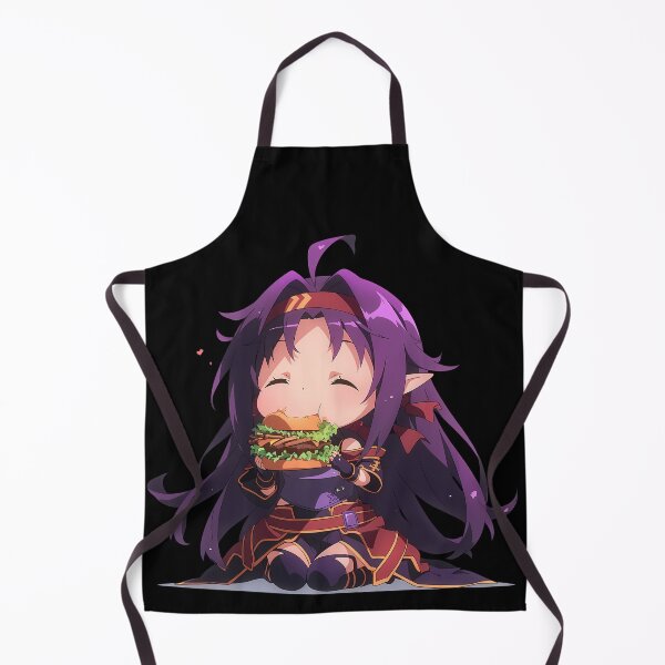Item preview, Yuuki Sword Art Online Chibi Kawaii Burger Anime Girl Joyful Vibrant Spirit designed and sold by earlobejerk.