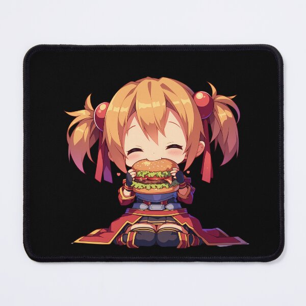 Item preview, Silica Sword Art Online Chibi Kawaii Burger Anime Girl Happy Bright Moment designed and sold by earlobejerk.