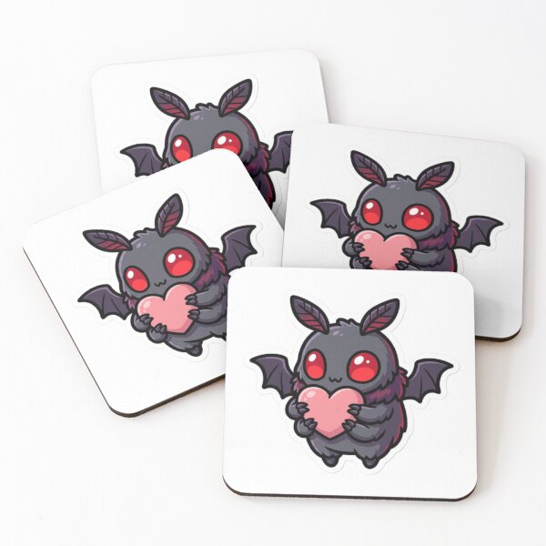 Item preview, Mothman Cryptid Holding a Heart Kawaii Goth Art designed and sold by CozyDesignsCo.