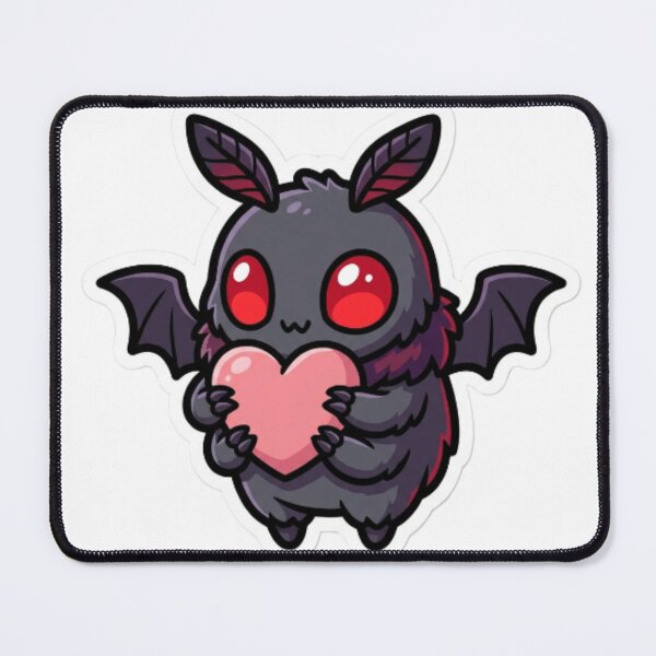 Item preview, Mothman Cryptid Holding a Heart Kawaii Goth Art designed and sold by CozyDesignsCo.