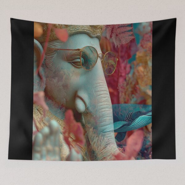 Item preview, Ganesha Ocean Dream Cosmic Mystical Surreal Pop Art designed and sold by PANNARUK THAILAND.