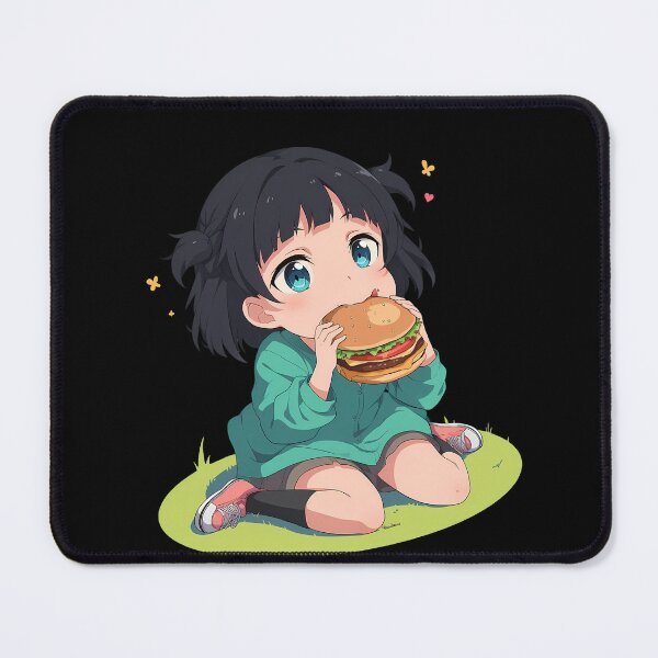 Item preview, Kirigaya Suguha Sword Art Online Chibi Kawaii Burger Anime Girl Soft Cute Moment designed and sold by earlobejerk.
