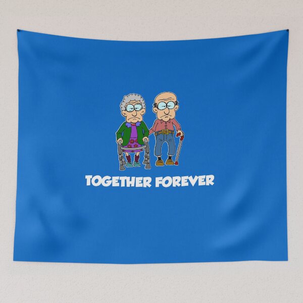 Item preview, Together Forever Old Couple Cartoon designed and sold by jaycartoonist.