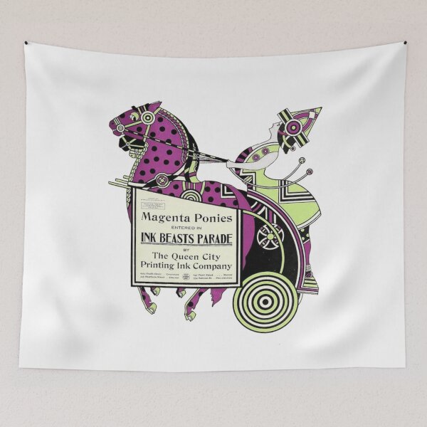 Item preview, Vintage Advertisement for Queen City Inks - Magenta & Lime Green designed and sold by thelivingrp.