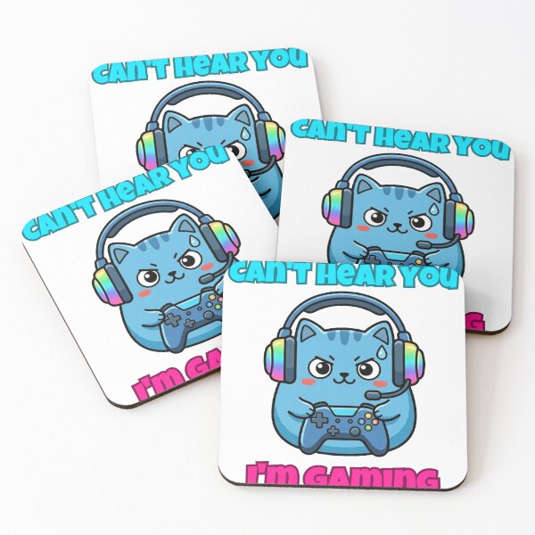 Item preview, Cute Gamer Cat Glowing RGB Headphones Funny Gaming Gift designed and sold by @PrintovaArt.