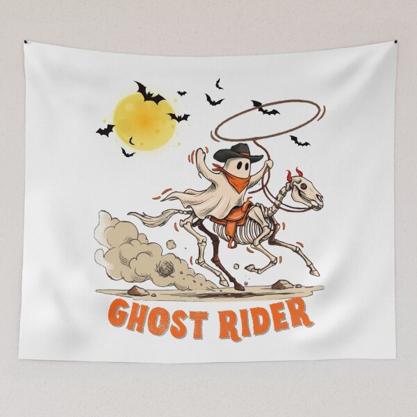 Item preview, Spooky Cowboy Ghost Riding Skeleton Horse - Retro Western Halloween Aesthetic designed and sold by VibranPalette.