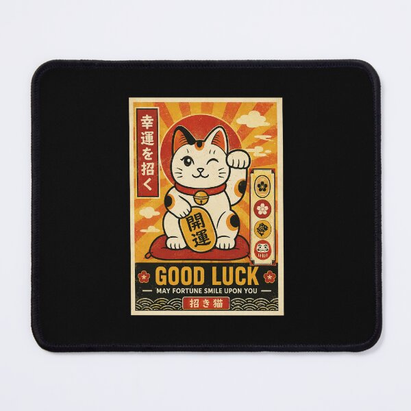 Item preview, Retro Japanese Fortune Cat Poster Style With Cheerful Vintage Charm designed and sold by eliramaison.