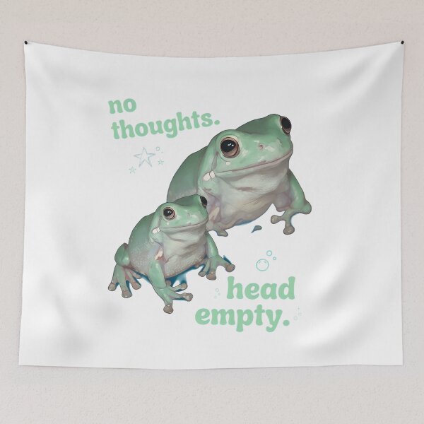 Item preview, No Thoughts Head Empty Frog Meme Funny Art designed and sold by TokyoAyashi.