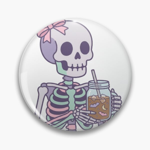 Item preview,  Cute Skeleton Drinking Iced Coffee Pastel Goth Aesthetic designed and sold by CozyDesignsCo.