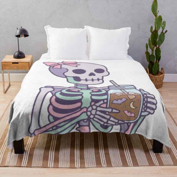 Item preview,  Cute Skeleton Drinking Iced Coffee Pastel Goth Aesthetic designed and sold by CozyDesignsCo.
