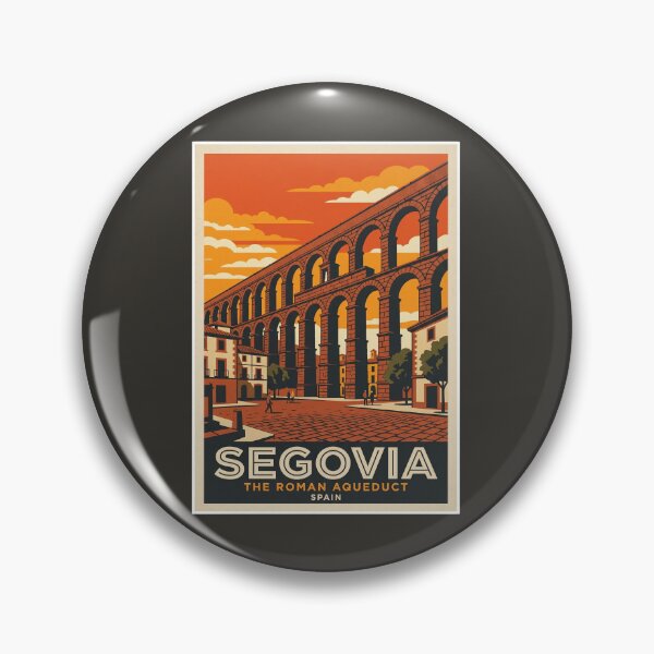 Item preview, Segovia Vintage Travel Poster Roman Aqueduct Art designed and sold by RetroRewind Studio.