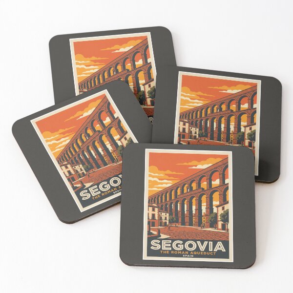 Item preview, Segovia Vintage Travel Poster Roman Aqueduct Art designed and sold by RetroRewind Studio.