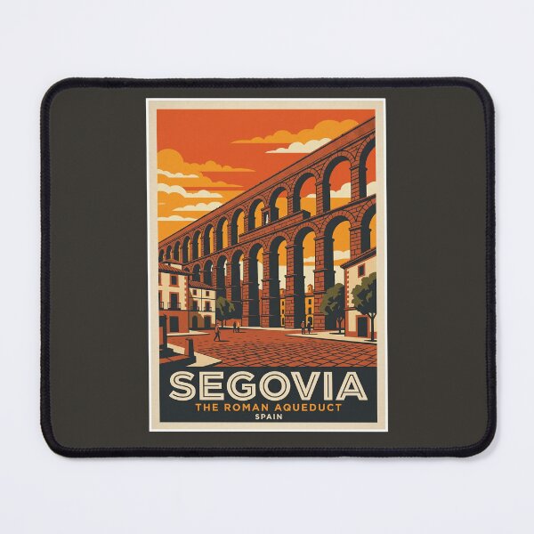 Item preview, Segovia Vintage Travel Poster Roman Aqueduct Art designed and sold by RetroRewind Studio.