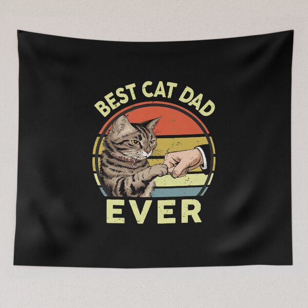 Item preview, Best Cat Dad Ever Fist Bump Retro Sunset designed and sold by GiaoCalonas.