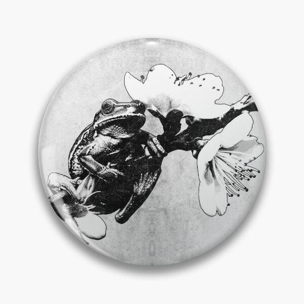 Item preview, European Tree Frog Blossom Branch Dark Nature Wildlife Art designed and sold by Ghoul Enterprises.