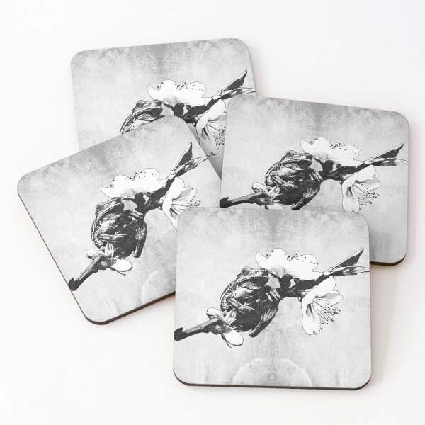 Item preview, European Tree Frog Blossom Branch Dark Nature Wildlife Art designed and sold by Ghoul Enterprises.