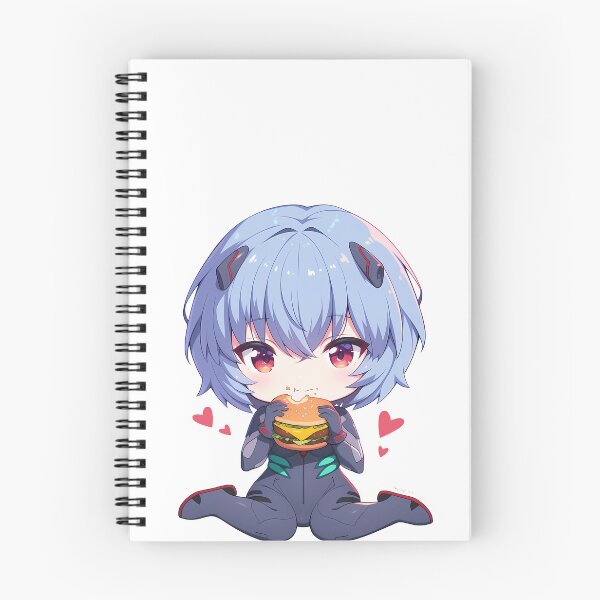 Item preview, Rei Ayanami Neon Genesis Evangelion Anime Chibi Kawaii Burger Hearts designed and sold by earlobejerk.