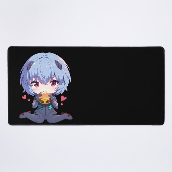 Item preview, Rei Ayanami Neon Genesis Evangelion Anime Chibi Kawaii Burger Hearts designed and sold by earlobejerk.