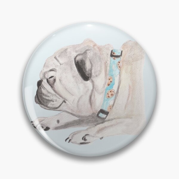 Item preview, Watercolor portrait of a senior pug sleeping designed and sold by San-shine-arts.