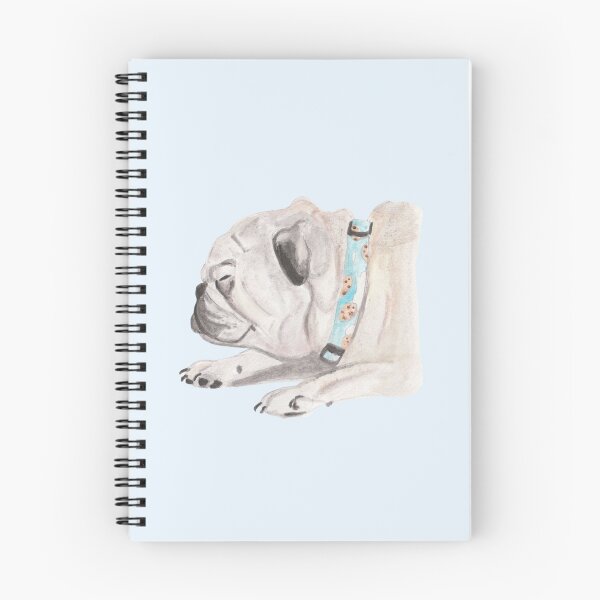 Item preview, Watercolor portrait of a senior pug sleeping designed and sold by San-shine-arts.