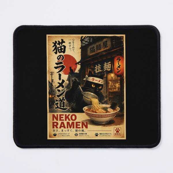 Item preview, Neko Ramen Cat Chef Vintage Japanese Noodle Shop Poster designed and sold by ferminhays.