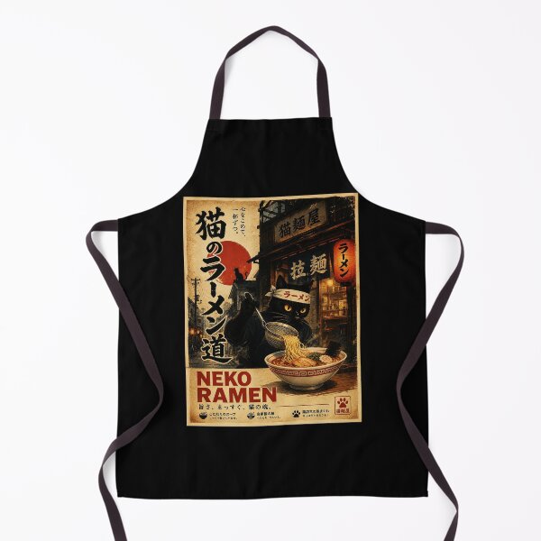 Item preview, Neko Ramen Cat Chef Vintage Japanese Noodle Shop Poster designed and sold by ferminhays.