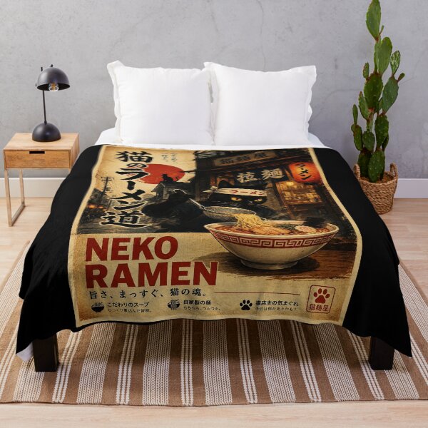 Item preview, Neko Ramen Cat Chef Vintage Japanese Noodle Shop Poster designed and sold by ferminhays.