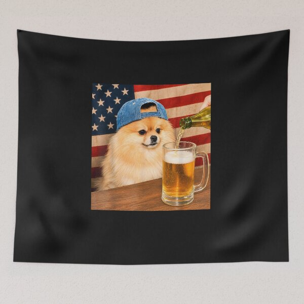 Item preview, Funny Pomeranian Drinking Beer Dog Meme Art Graphic designed and sold by FrankIsabel.