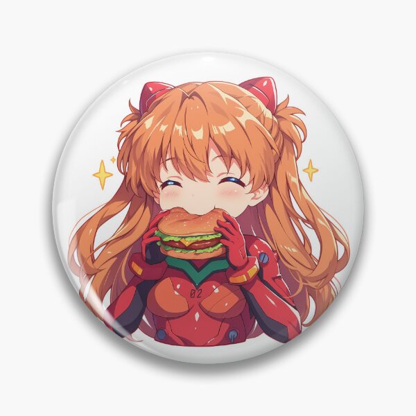 Item preview, Asuka Langley Soryu Neon Genesis Evangelion Chibi Burger Energy designed and sold by earlobejerk.