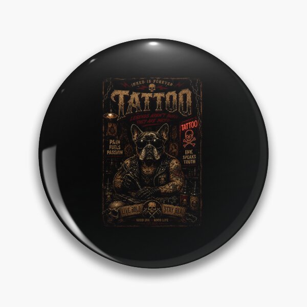 Item preview, Vintage Tattoo Bulldog With Dark Ink Culture Street Vibes designed and sold by Modaozushi216.