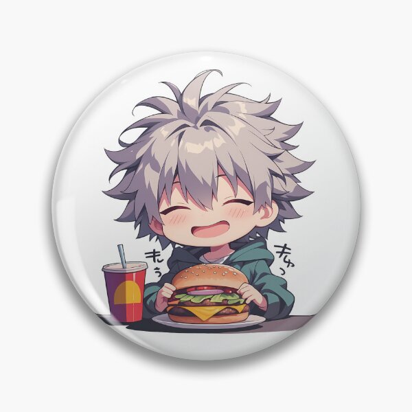 Item preview, Kaworu Nagisa Neon Genesis Evangelion Chibi Burger Smile designed and sold by earlobejerk.