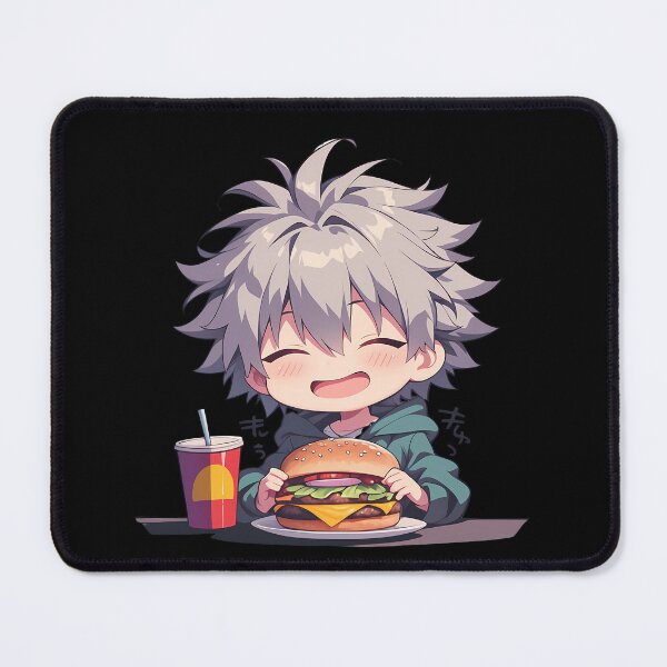 Item preview, Kaworu Nagisa Neon Genesis Evangelion Chibi Burger Smile designed and sold by earlobejerk.