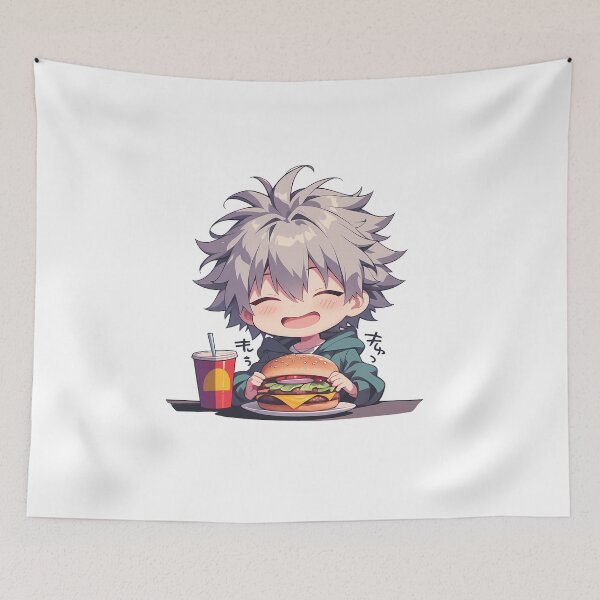 Item preview, Kaworu Nagisa Neon Genesis Evangelion Chibi Burger Smile designed and sold by earlobejerk.