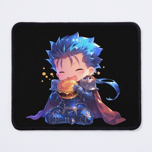Item preview, Lancer Fate Stay Night Chibi Kawaii Burger Blue Heroic Anime Fantasy Charm designed and sold by earlobejerk.
