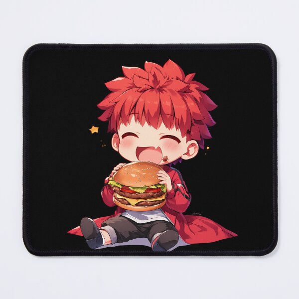 Item preview, Shirou Emiya Fate Stay Night Chibi Kawaii Burger Red Joyful Anime Lively Charm designed and sold by earlobejerk.