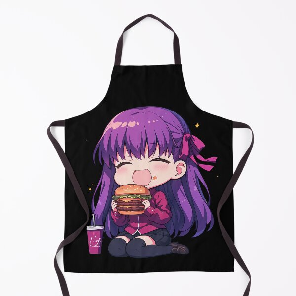 Item preview, Sakura Matou Fate Stay Night Chibi Burger Kawaii Purple Mood designed and sold by earlobejerk.